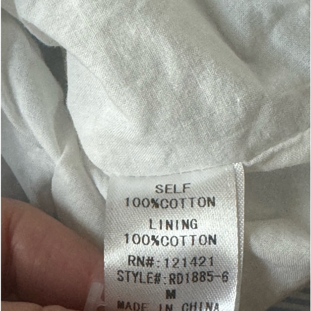 EUC  Ellison embroidered striped peplum  Mini dress SZ M pit2pit 18”, length 33” - Picture 3 of 7